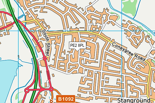 PE2 8PL map - OS VectorMap District (Ordnance Survey)