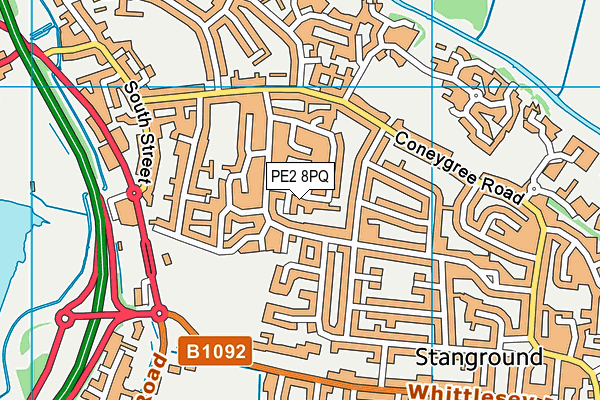 PE2 8PQ map - OS VectorMap District (Ordnance Survey)