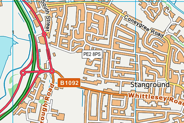 PE2 8PS map - OS VectorMap District (Ordnance Survey)