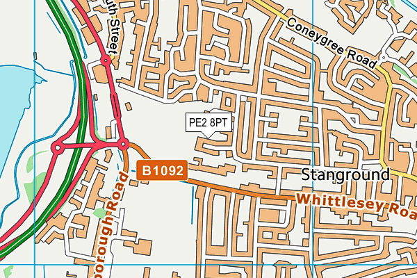 PE2 8PT map - OS VectorMap District (Ordnance Survey)