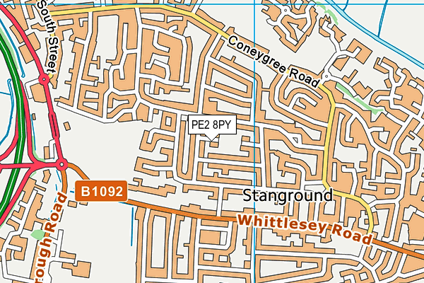 PE2 8PY map - OS VectorMap District (Ordnance Survey)