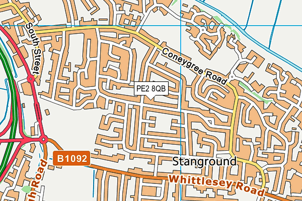 PE2 8QB map - OS VectorMap District (Ordnance Survey)