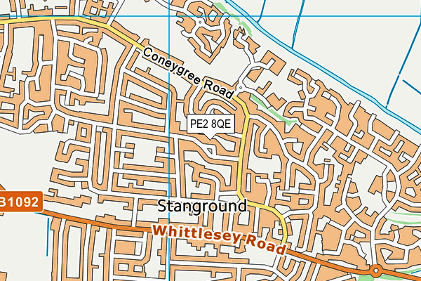 PE2 8QE map - OS VectorMap District (Ordnance Survey)