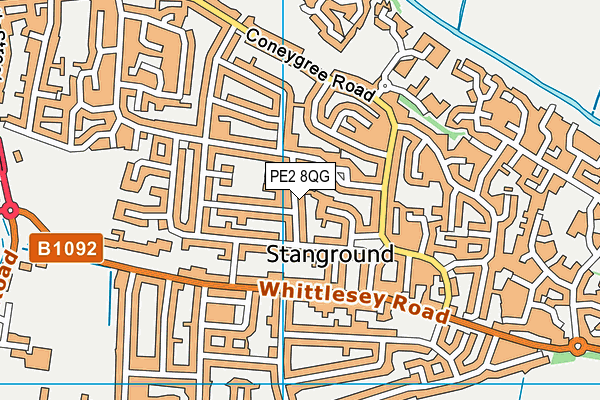 PE2 8QG map - OS VectorMap District (Ordnance Survey)