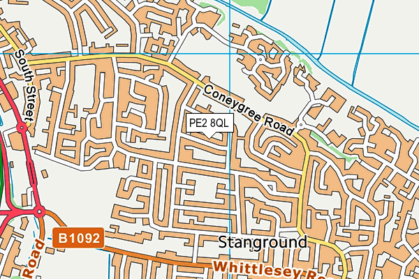 PE2 8QL map - OS VectorMap District (Ordnance Survey)