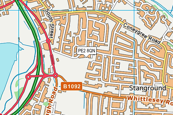 PE2 8QN map - OS VectorMap District (Ordnance Survey)