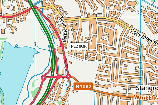 PE2 8QR map - OS VectorMap District (Ordnance Survey)