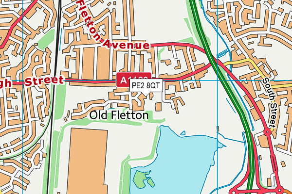 PE2 8QT map - OS VectorMap District (Ordnance Survey)