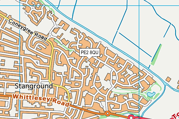 PE2 8QU map - OS VectorMap District (Ordnance Survey)