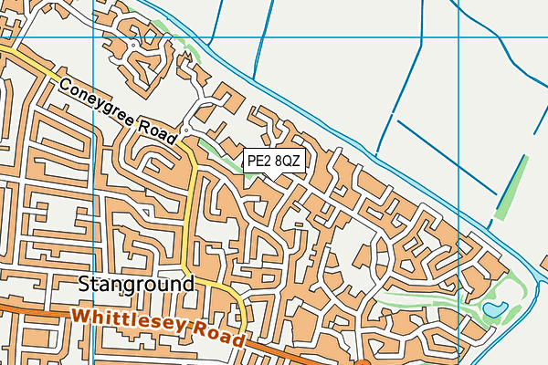 PE2 8QZ map - OS VectorMap District (Ordnance Survey)