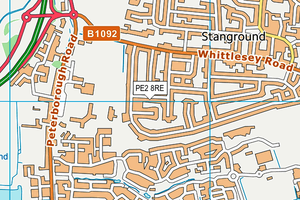 PE2 8RE map - OS VectorMap District (Ordnance Survey)