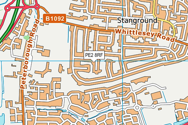PE2 8RF map - OS VectorMap District (Ordnance Survey)