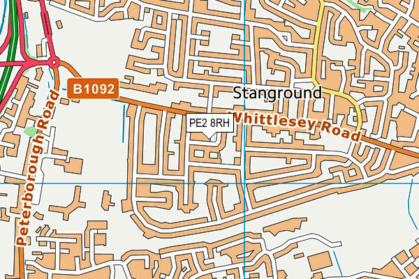 PE2 8RH map - OS VectorMap District (Ordnance Survey)