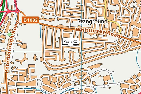 PE2 8RQ map - OS VectorMap District (Ordnance Survey)