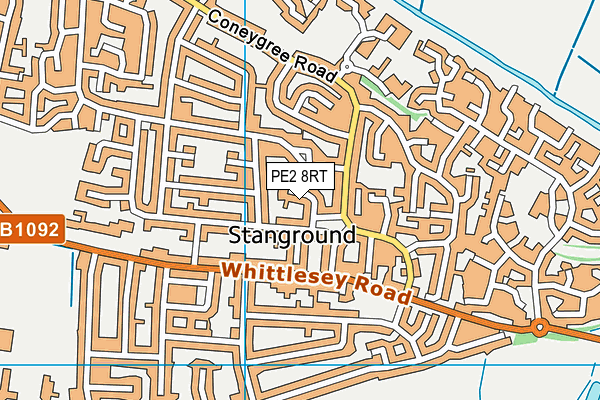 PE2 8RT map - OS VectorMap District (Ordnance Survey)