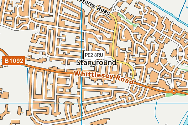 PE2 8RU map - OS VectorMap District (Ordnance Survey)