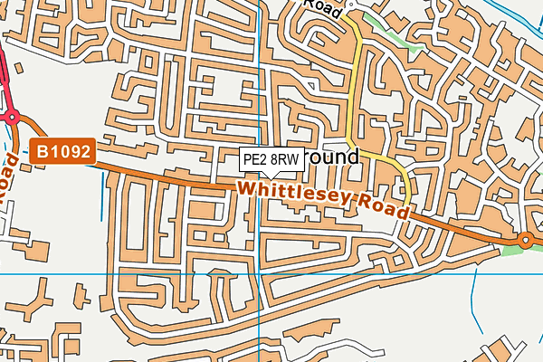 PE2 8RW map - OS VectorMap District (Ordnance Survey)