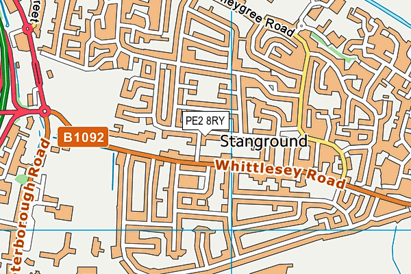 PE2 8RY map - OS VectorMap District (Ordnance Survey)