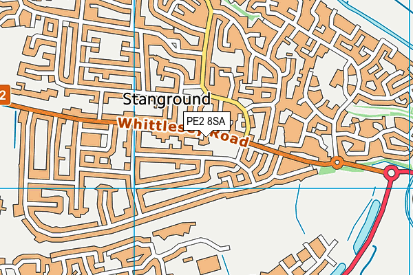 PE2 8SA map - OS VectorMap District (Ordnance Survey)