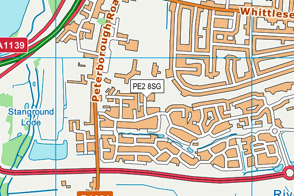 PE2 8SG map - OS VectorMap District (Ordnance Survey)