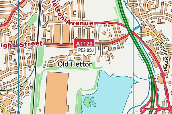 PE2 8SJ map - OS VectorMap District (Ordnance Survey)