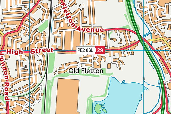 PE2 8SL map - OS VectorMap District (Ordnance Survey)