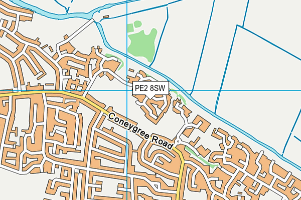 PE2 8SW map - OS VectorMap District (Ordnance Survey)