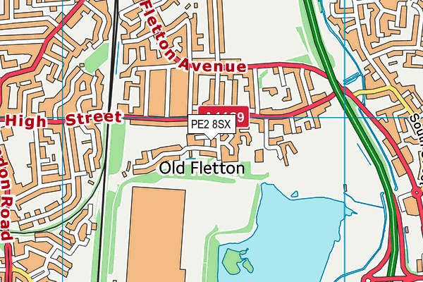 PE2 8SX map - OS VectorMap District (Ordnance Survey)