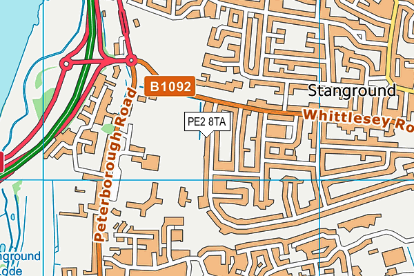 PE2 8TA map - OS VectorMap District (Ordnance Survey)