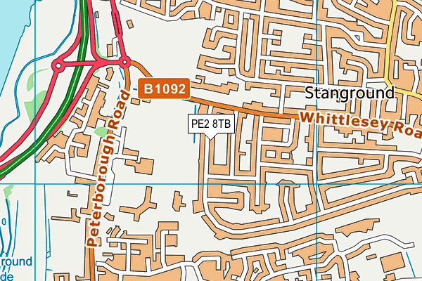 PE2 8TB map - OS VectorMap District (Ordnance Survey)