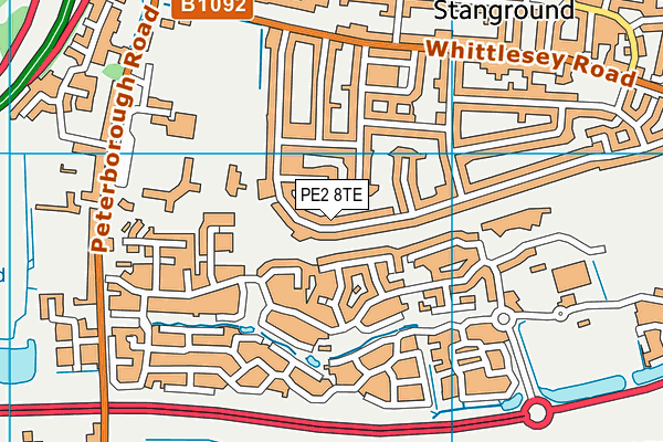 PE2 8TE map - OS VectorMap District (Ordnance Survey)