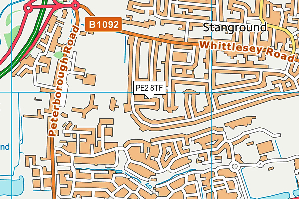 PE2 8TF map - OS VectorMap District (Ordnance Survey)