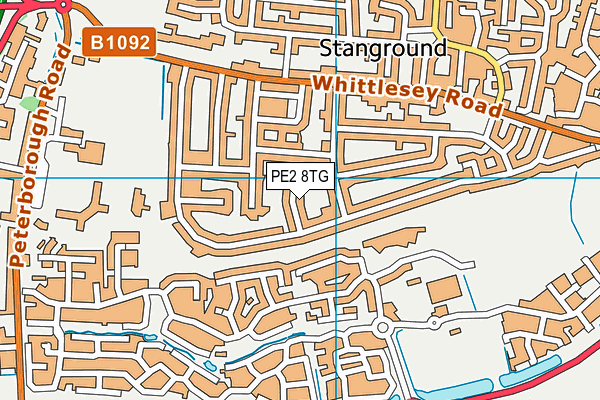 PE2 8TG map - OS VectorMap District (Ordnance Survey)