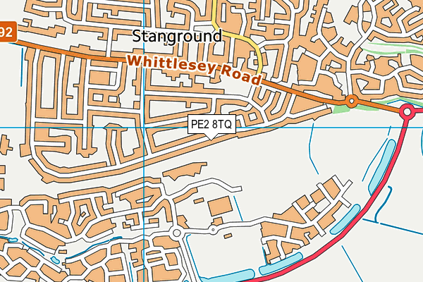 PE2 8TQ map - OS VectorMap District (Ordnance Survey)