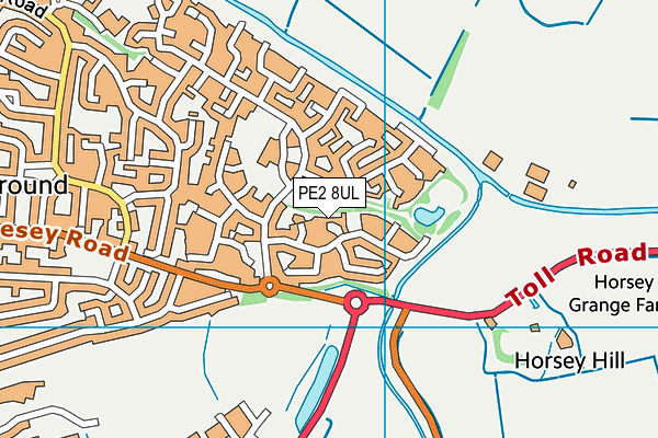 PE2 8UL map - OS VectorMap District (Ordnance Survey)