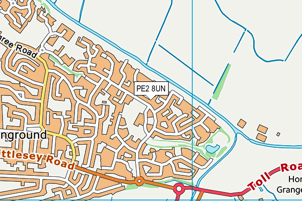 PE2 8UN map - OS VectorMap District (Ordnance Survey)