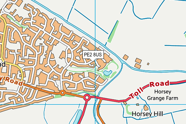 PE2 8US map - OS VectorMap District (Ordnance Survey)