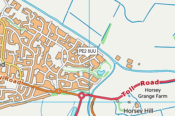 PE2 8UU map - OS VectorMap District (Ordnance Survey)