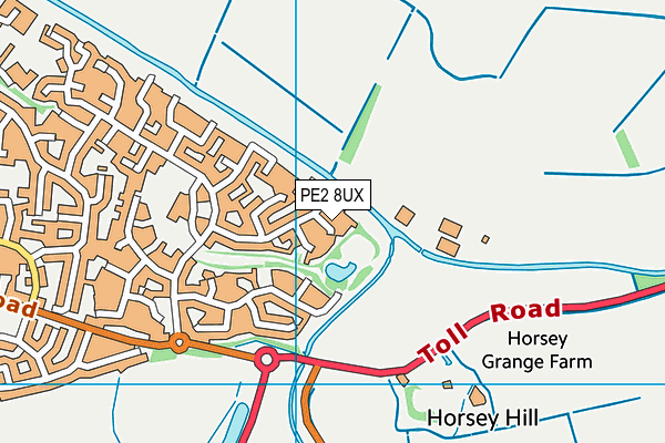 PE2 8UX map - OS VectorMap District (Ordnance Survey)