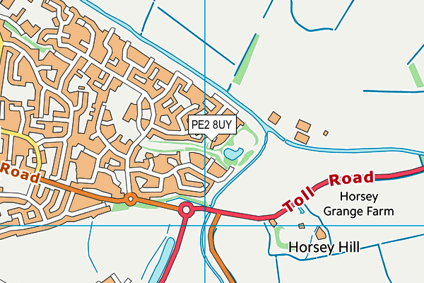 PE2 8UY map - OS VectorMap District (Ordnance Survey)