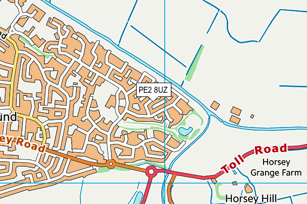 PE2 8UZ map - OS VectorMap District (Ordnance Survey)