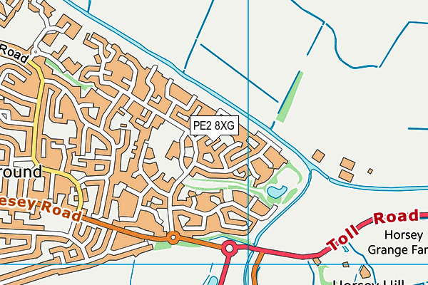 PE2 8XG map - OS VectorMap District (Ordnance Survey)