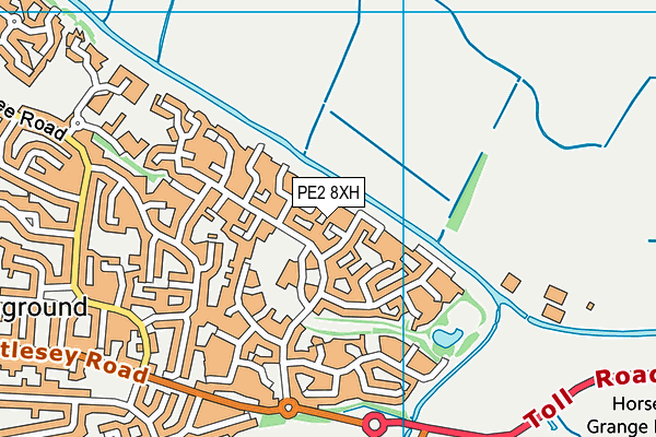 PE2 8XH map - OS VectorMap District (Ordnance Survey)