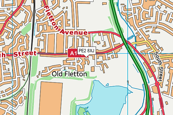 PE2 8XJ map - OS VectorMap District (Ordnance Survey)