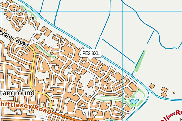 PE2 8XL map - OS VectorMap District (Ordnance Survey)