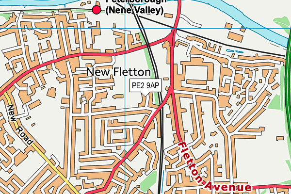 PE2 9AP map - OS VectorMap District (Ordnance Survey)