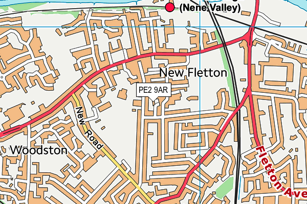 PE2 9AR map - OS VectorMap District (Ordnance Survey)