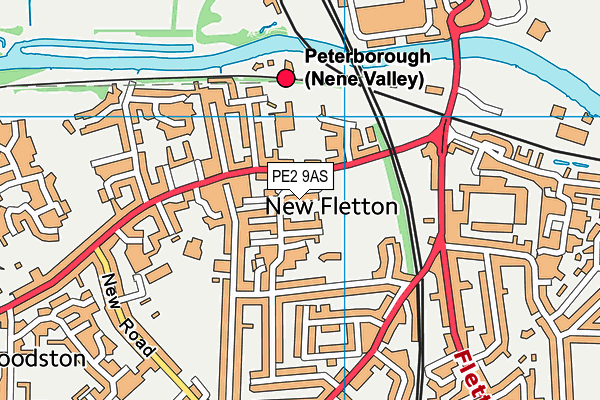 PE2 9AS map - OS VectorMap District (Ordnance Survey)