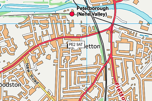 PE2 9AT map - OS VectorMap District (Ordnance Survey)