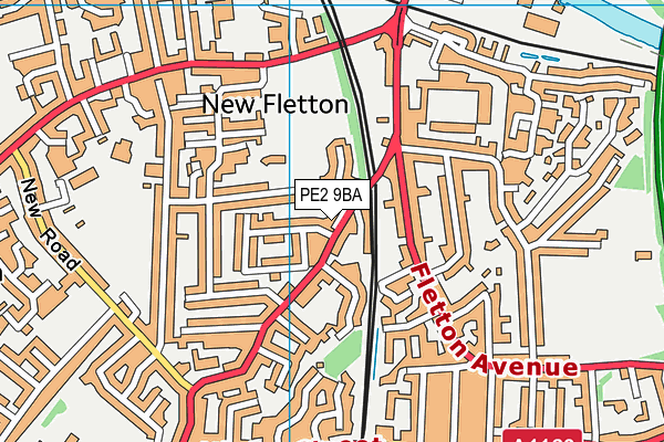 PE2 9BA map - OS VectorMap District (Ordnance Survey)